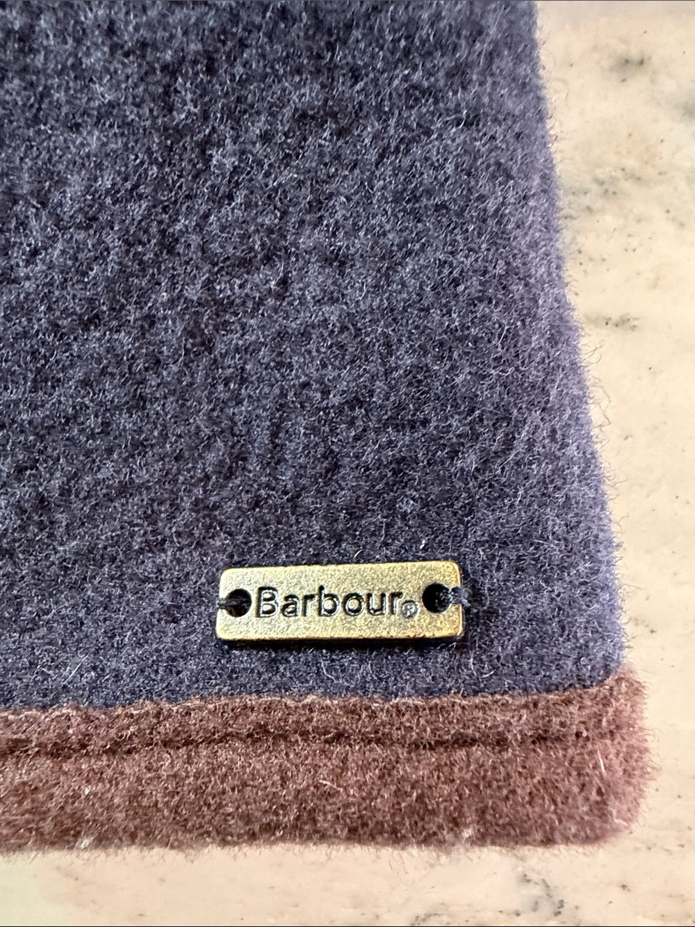 ⭐️NWT⭐️ Barbour Navy Wool Felted Blazer with Brown Trim and Bronze Buttons - Picture 7 of 12